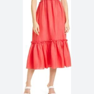 Cara Cara Vibrant Red Smocked Dress, New